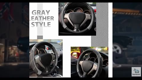 Elantrip Sport Leather Steering Wheel Cover 14 1/2 inch to 15 inch Universal, Pa