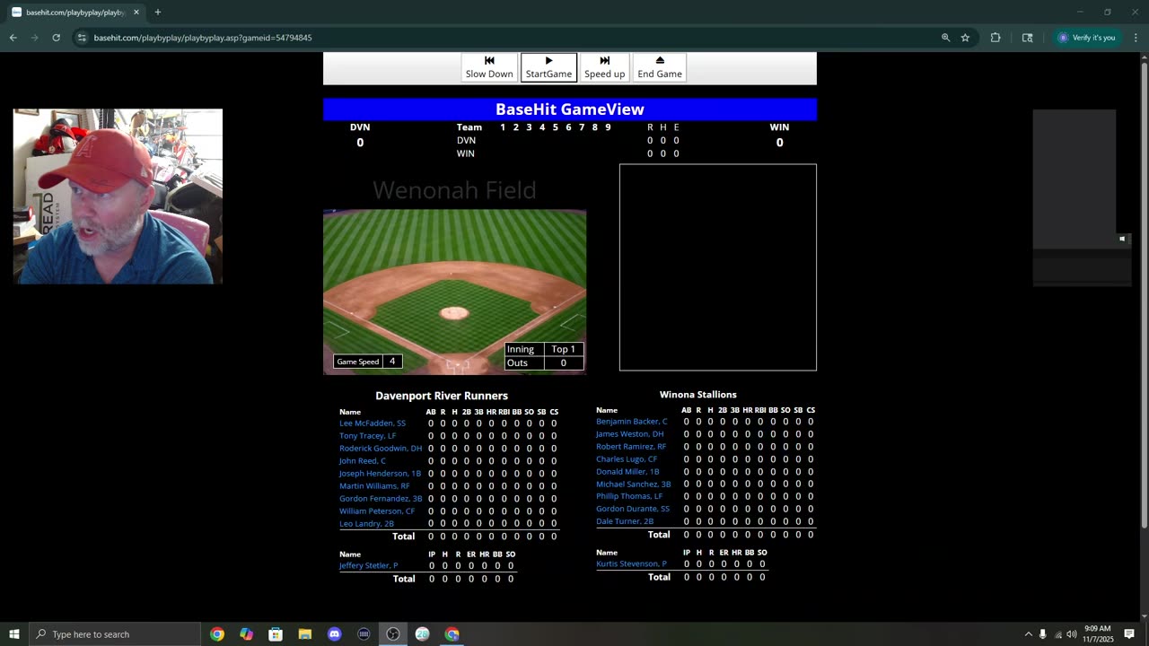 Davenport vs. Winona ~ Gm. # 2 (audio issues , fast forward to 8 th inning)