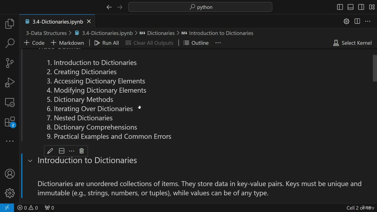 4.4 Dictionaries In Python Krish Naik ML