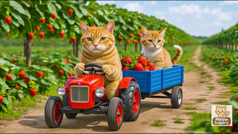Mama Cat & Kitten Rescue an Abandoned Puppy While Harvesting Tomato, Puppy Finds Home With Cats