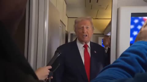 President Trump on his way to Mar-a-Lago says he has lots of meetings