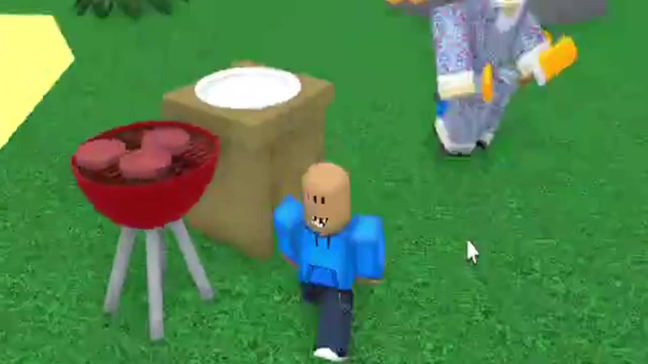 we run around, trolling grandma) and she gave me a kick) #roblox #gaming #grandma #funny #troll