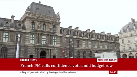 French PM François Bayrou calls confidence vote amid budget row | BBC News