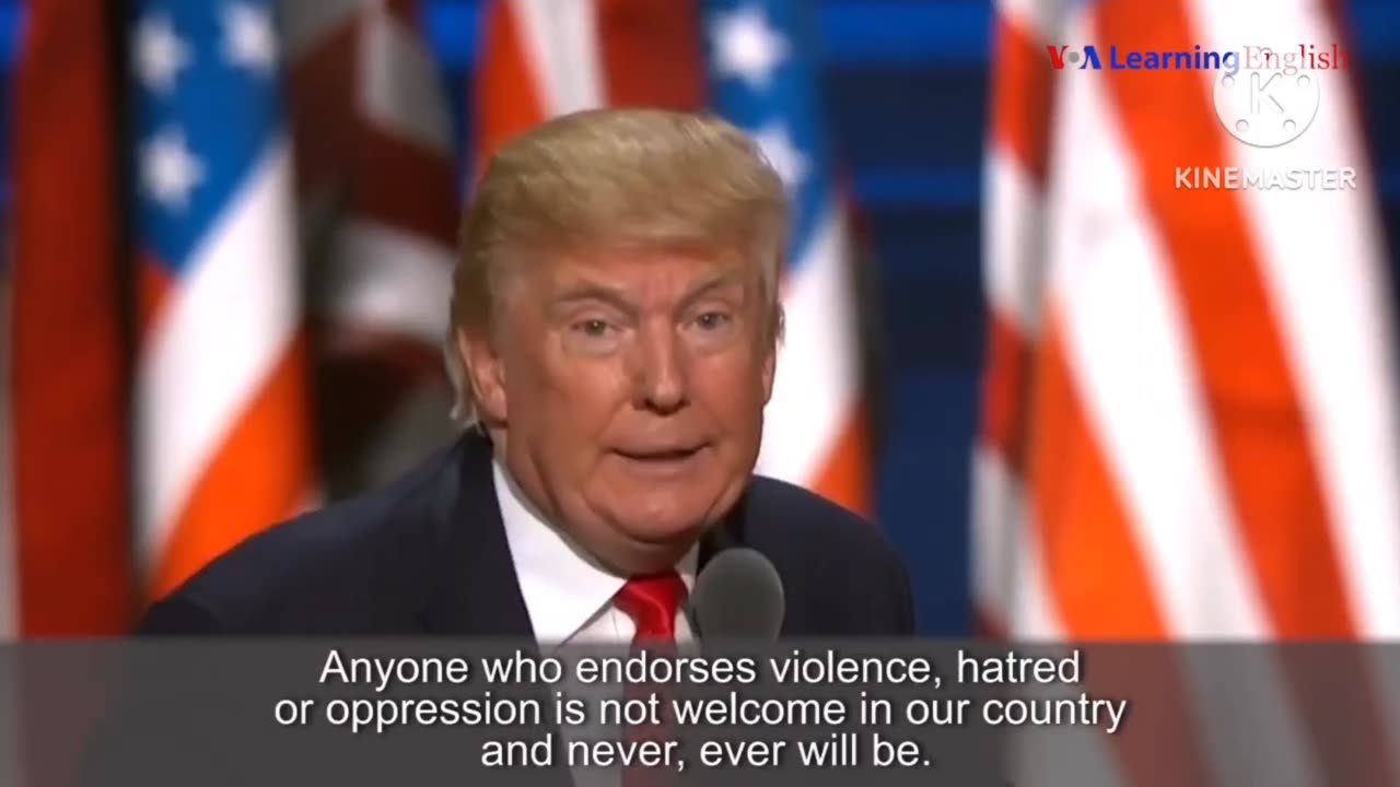 Donald Trump giving speech on Republician presidential Nomination Acceptance Speech in ohio