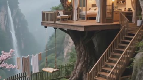 Whimsical Treehouse Cabin with Garden.