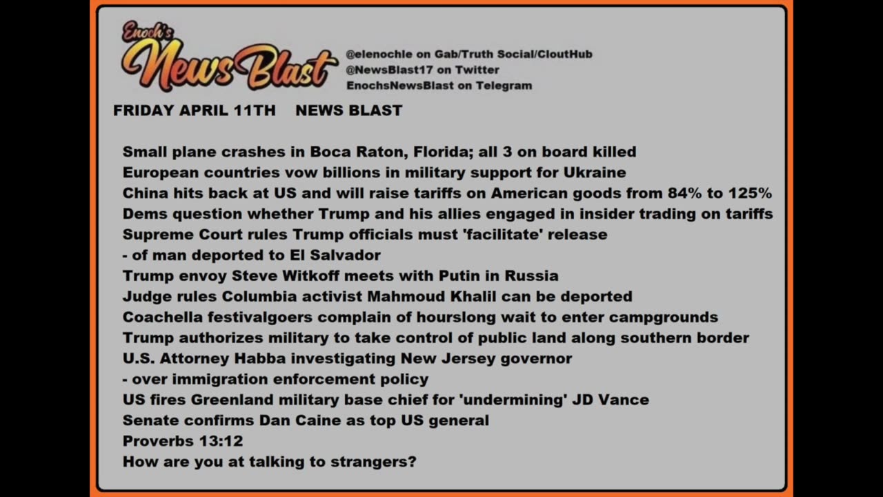 Friday April 11, 2025. News Blast