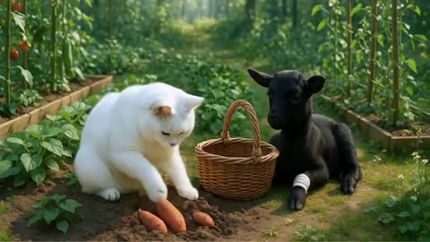 Mom cat saves kitten