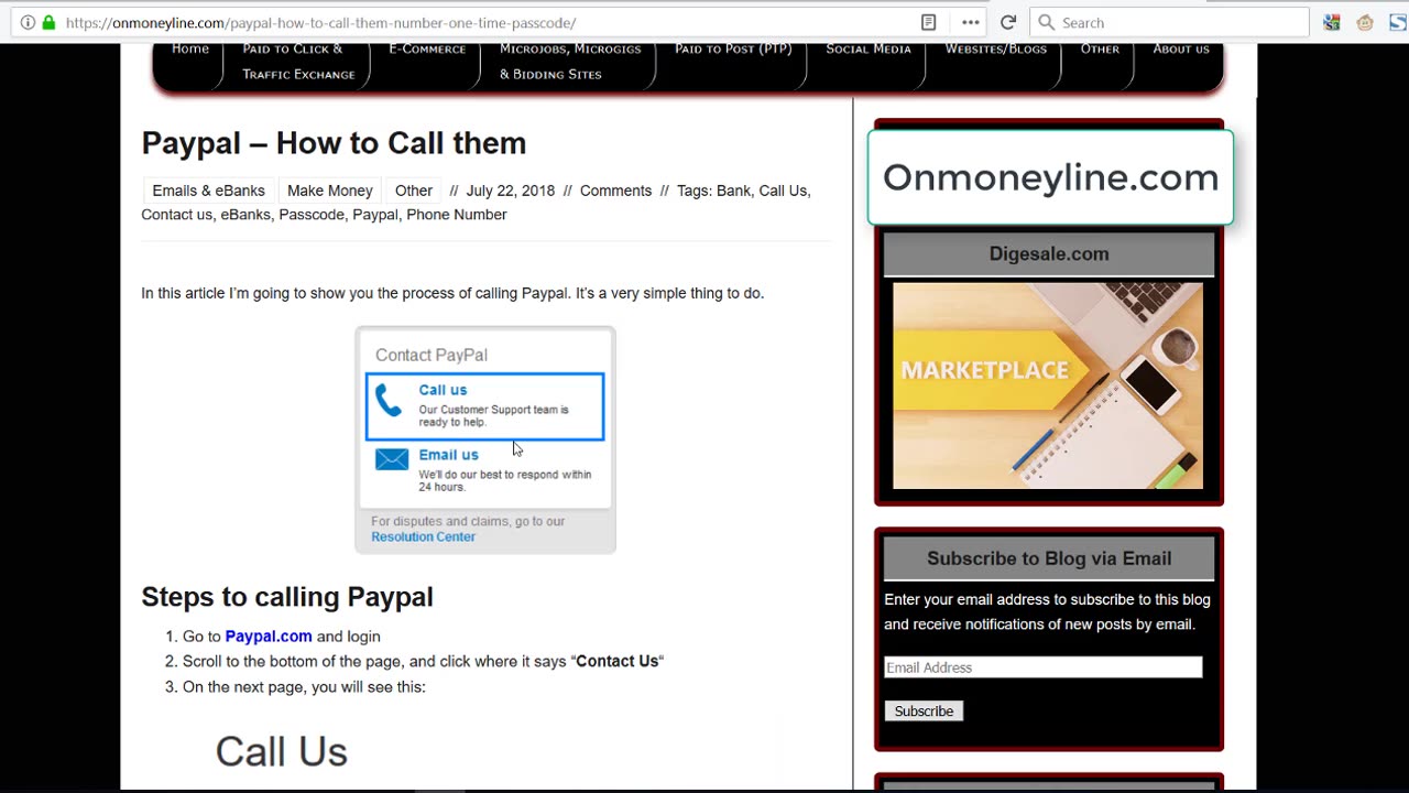 Paypal - How to Call them Guide - Onmoneyline