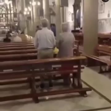 A muslim kid breaks into a church