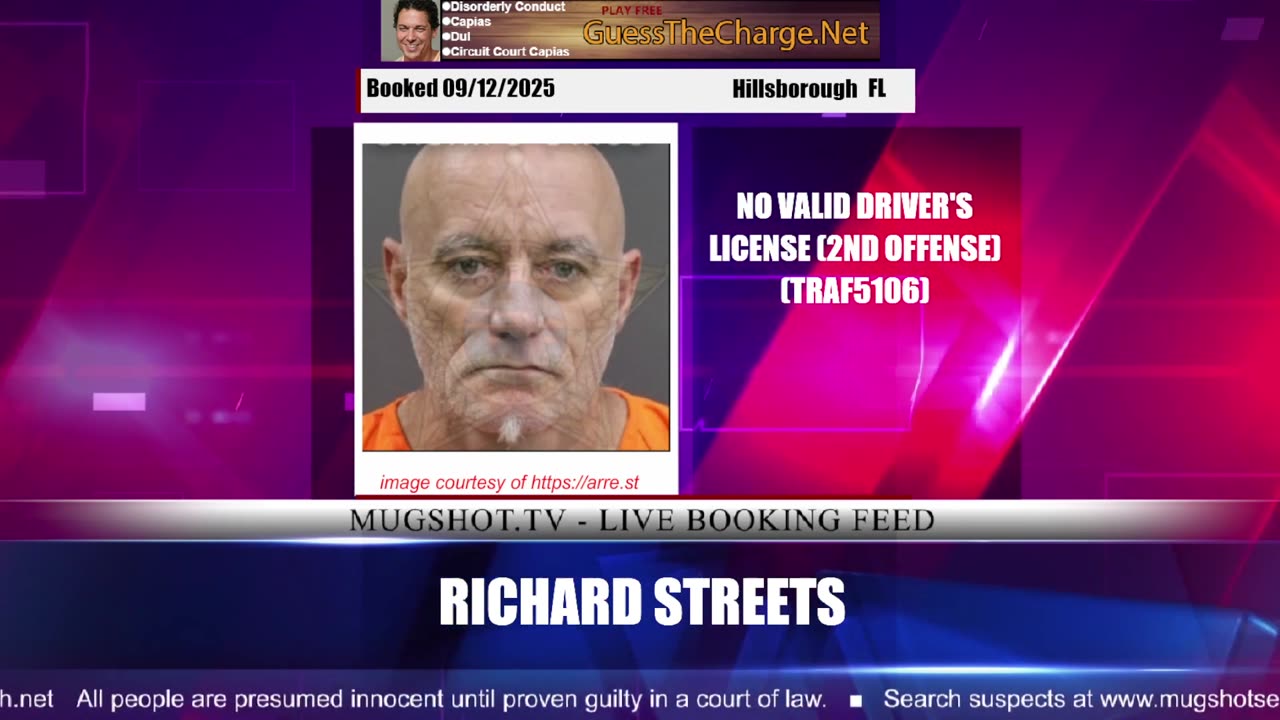 Mugshot TV - Live Arrest Booking Video Stream