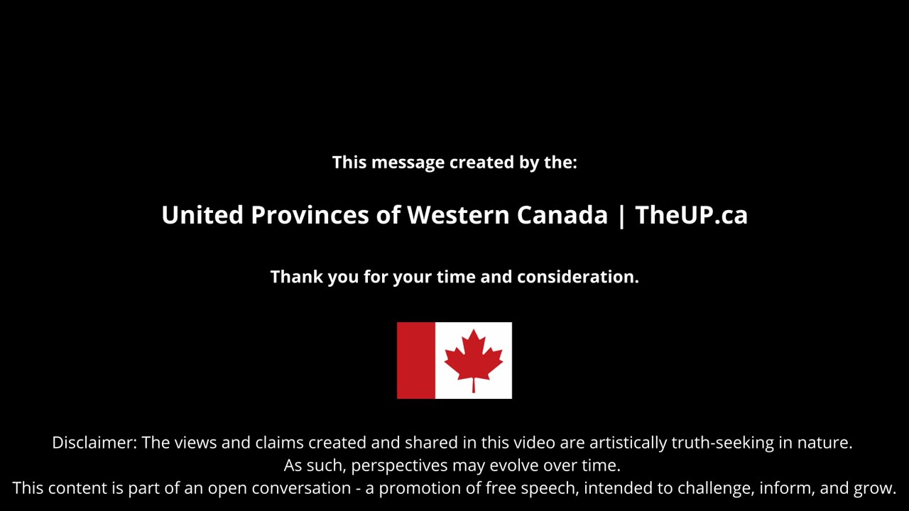 United Provinces of Western Canada - Welcome Message and Narrative