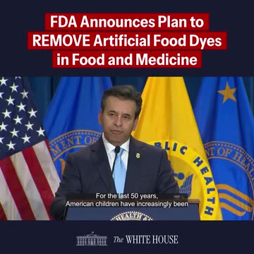 🚨BREAKING FDA announces action to remove artificial food dyes from food and medicine in America