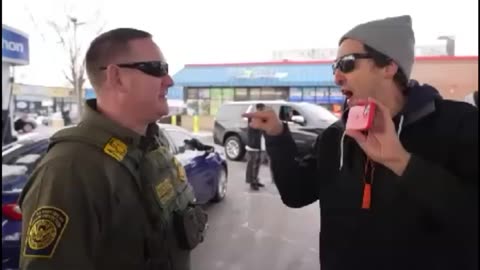 ICE Agent Video Confronting Man At Gas Station 100% Staged!