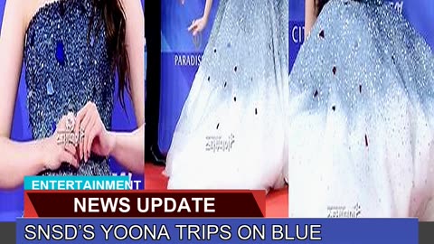Snsds Yoona Trips on Blue Dragon Red Carpet But
