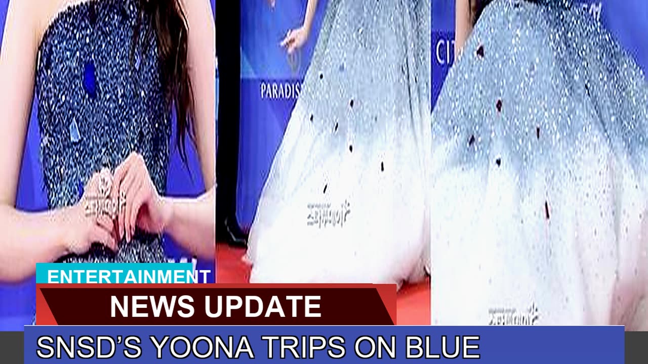 Snsds Yoona Trips on Blue Dragon Red Carpet But