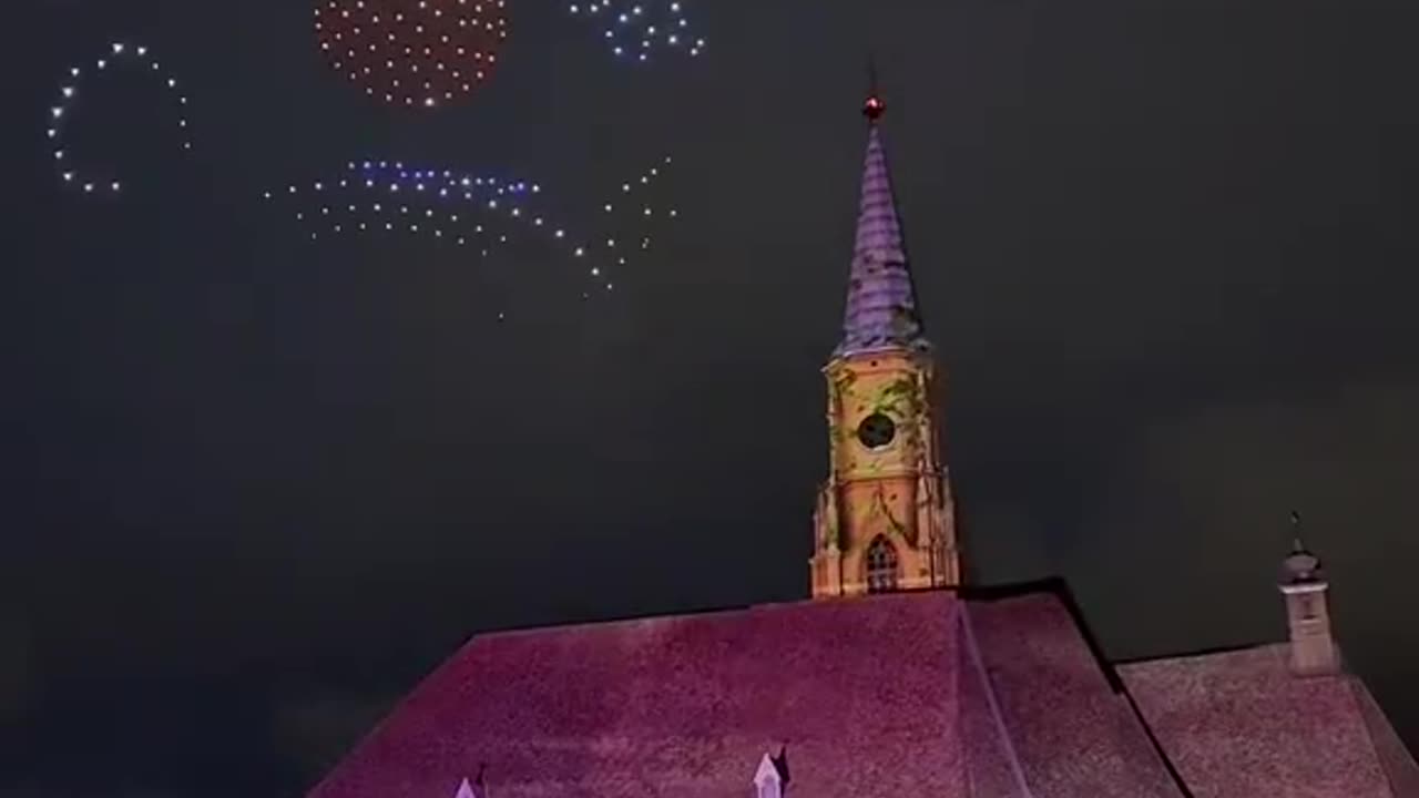 Super cool drone show in Cluj