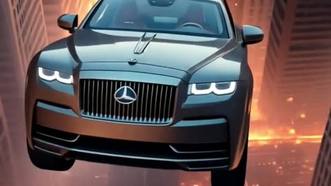 Rolls-Royce Spectre Floats Above Burning City – Unreal 8K Dystopian Scene!