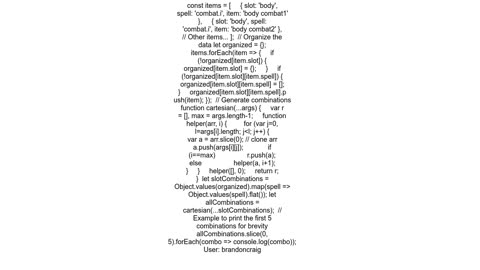 How to generate all possible unique combinations of an array of objects, based on different propert