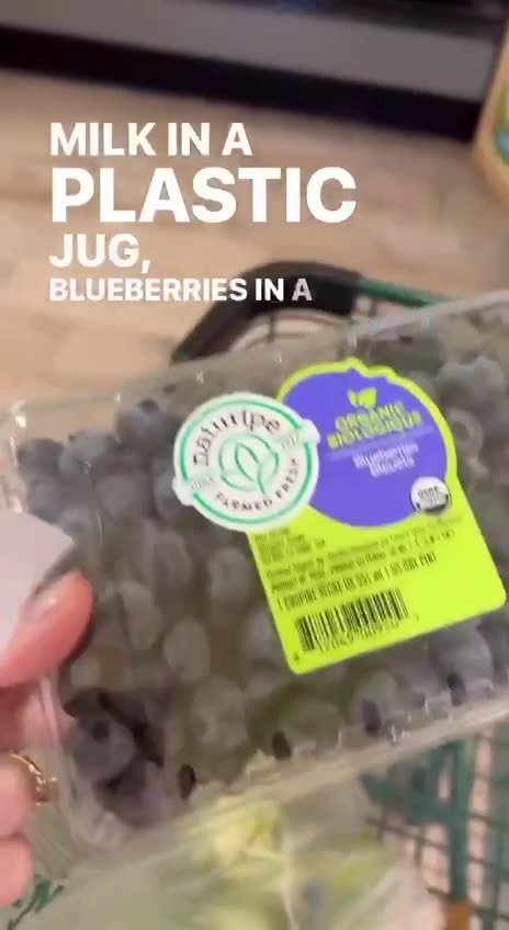 Everything in the grocery store is in plastic yet...you cannot get a plastic bag at checkout