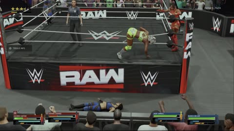 wwe 2k25 273 universe Katana Chance and Kayden Carter VS Bianca Belair and Jade Cargill
