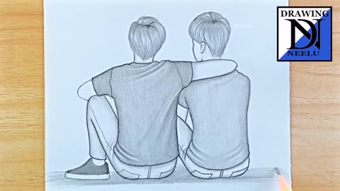 How to draw a Sitting Boys Best Friend __ Pencil sketch for beginner