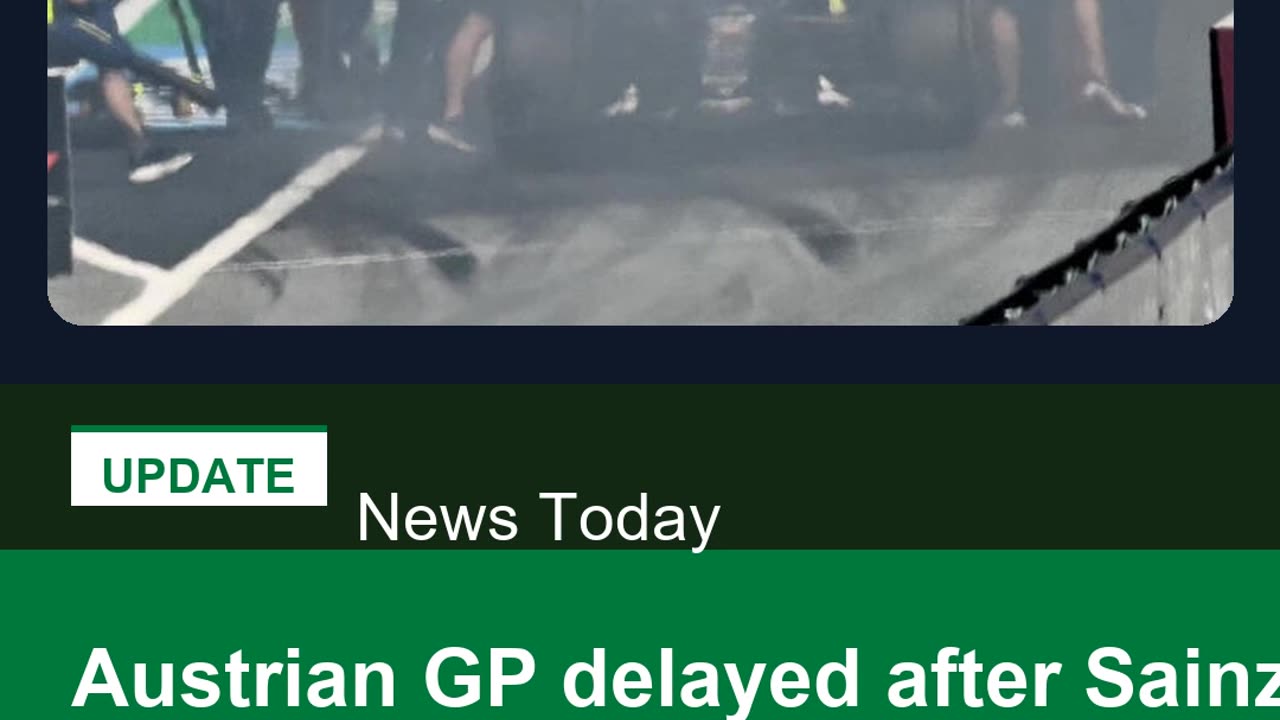 Austrian GP delayed after Sainz' Williams catches fire