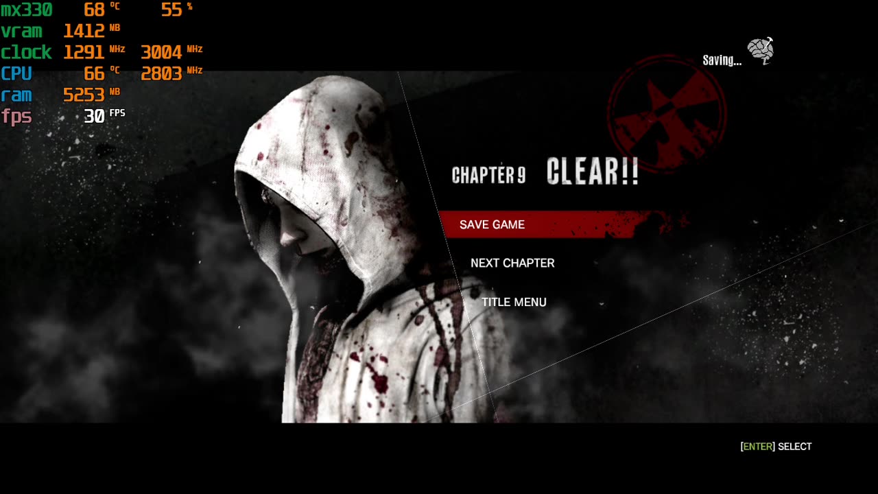Evil within on i7 1165G7 and Nvidia Geforce mx330