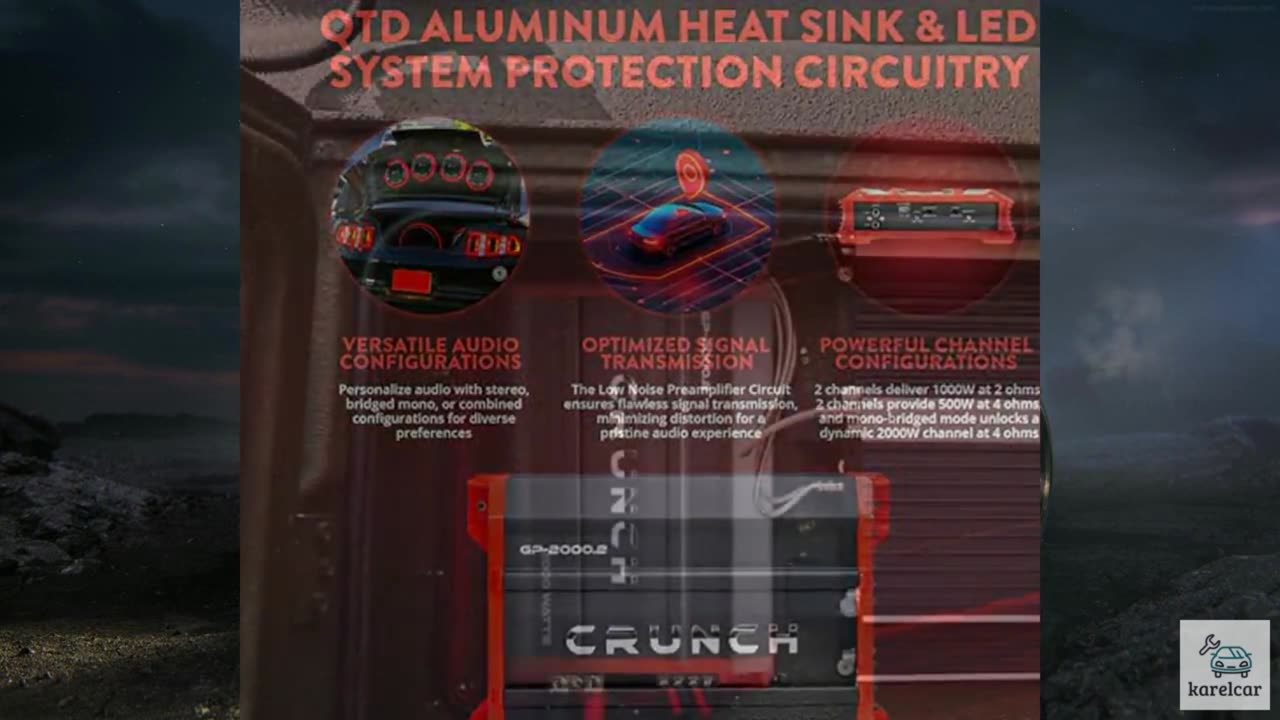 Crunch Ground Pounder GP-2000.2 2000 Watt 2 Channel Amplifier