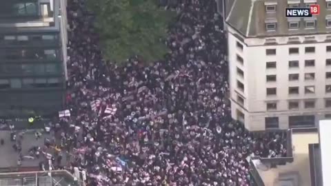 It Takes Nearly 3 Minutes to Fly a Drone Over the Massive Protest in London