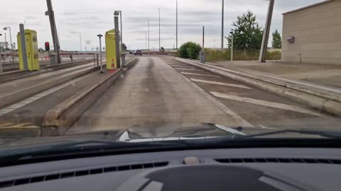 Driving Through an Autoroute Peage in France. French Motorway Toll