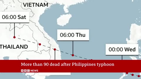 At least 90 dead as typhoon wreaks havoc in the Philippines