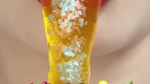 asmr EMOJI FOOD 🍯🍇🐻🐣🍓👅🌈🍑🍫⭐️eating sounds(sped up)