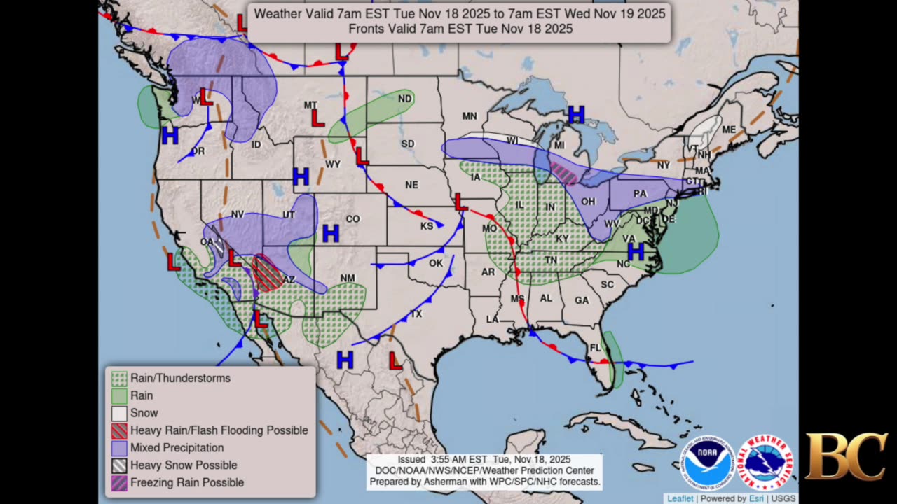 National Weather Forecast (November 18, 2025)