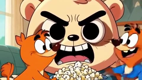 Finn Popcorn War #foryou #cuteanimal #shorts #finn #cartoon #finncartoon