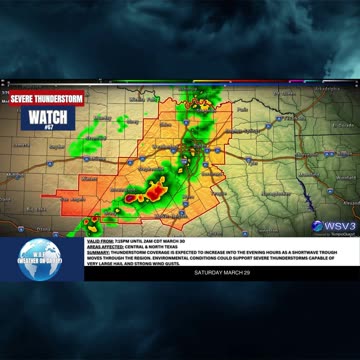 🌩️ Severe Thunderstorm Watch #67: TX Hail & Wind Threat! 3/29/25 #shorts #weatherupdate