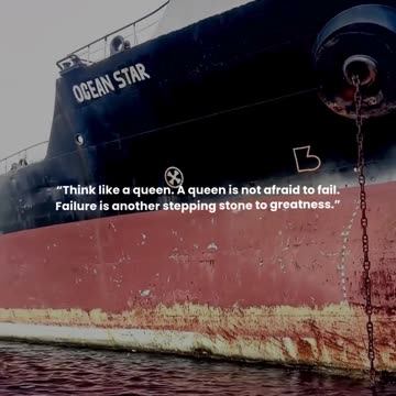 Think like a queen. A queen is not afraid to fail. Failure is another stepping stone to greatness.