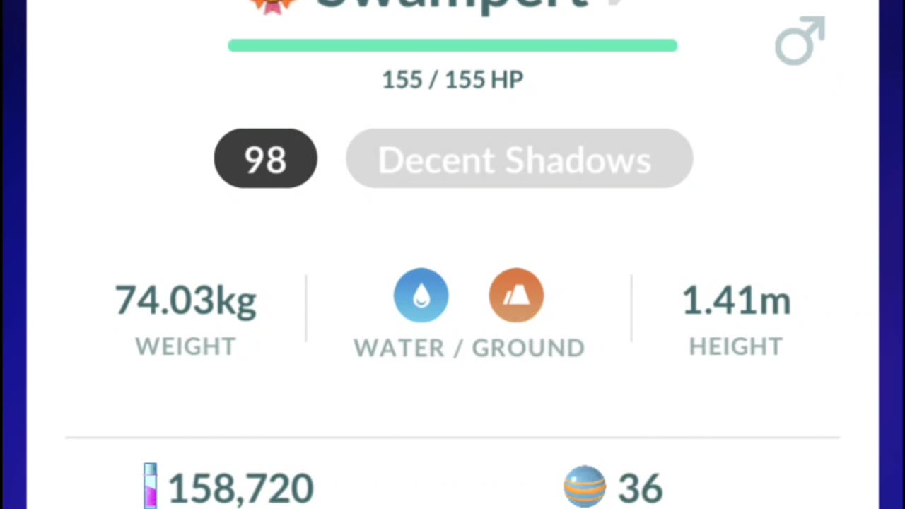 Pokemon Go Evolution - 98% iV Marshtomp ➡️ Swampert