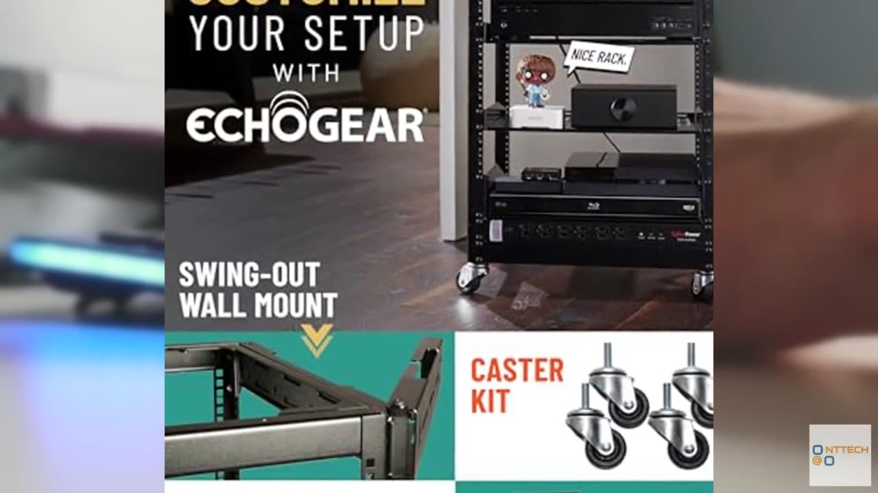 ECHOGEAR 15U Open Frame Rack for Servers & AV Gear - Wall Mountable Design Inclu