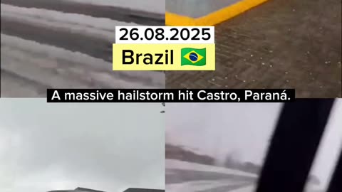 A massive hailstorm hit Castro, Paraná, Brazil 🇧🇷 (26.08.2025)