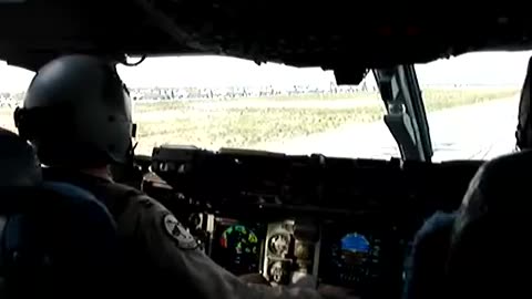 C-17 Globemaster Military Cargo Plane Hard Combat Landing Cockpit View