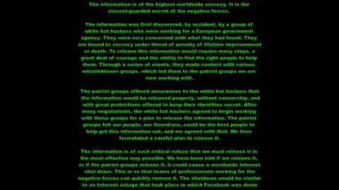 Video 06 GUARDIANS PREPARE - The Most Important Intel Released In Human History