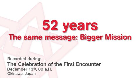 Maitreya Rael: 52 years: Same Message - Bigger Mission (80-12-13)