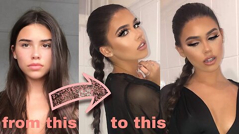 sleek makeup and hair *EXTREME GLOW UP* 