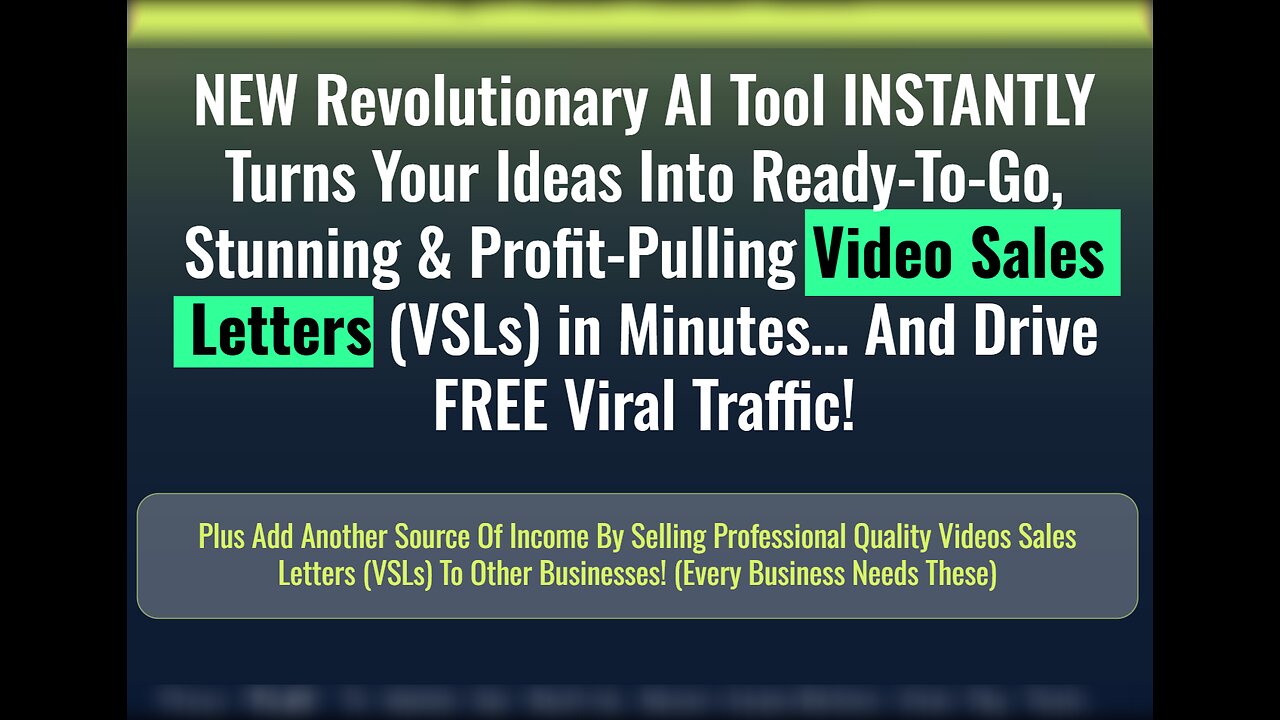 QuickVSL: The ULTIMATE Shortcut to VSLs That Convert! AI Does the Heavy Lifting – Ideas to Profits