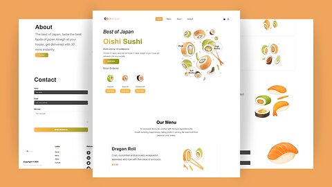🍣 Responsive Sushi Website Design Using HTML, CSS and JavaScript || Free Source Code