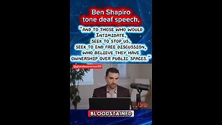 Ben Shapiro tone deaf speech condemning censorship yet promotes censorship.