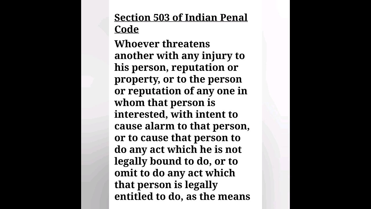 Section 503 of Indian Penal Code