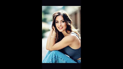 Blue vest top and jeans