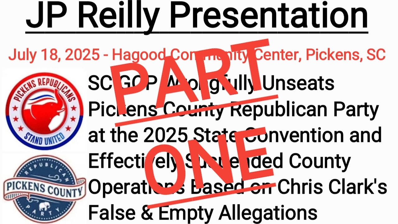 SC GOP Unseats Pickens, Part 1