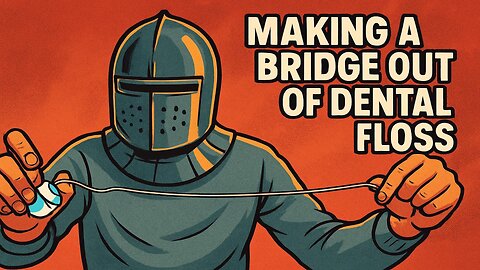 Mildly disturbed knight makes bridge out of dental floss